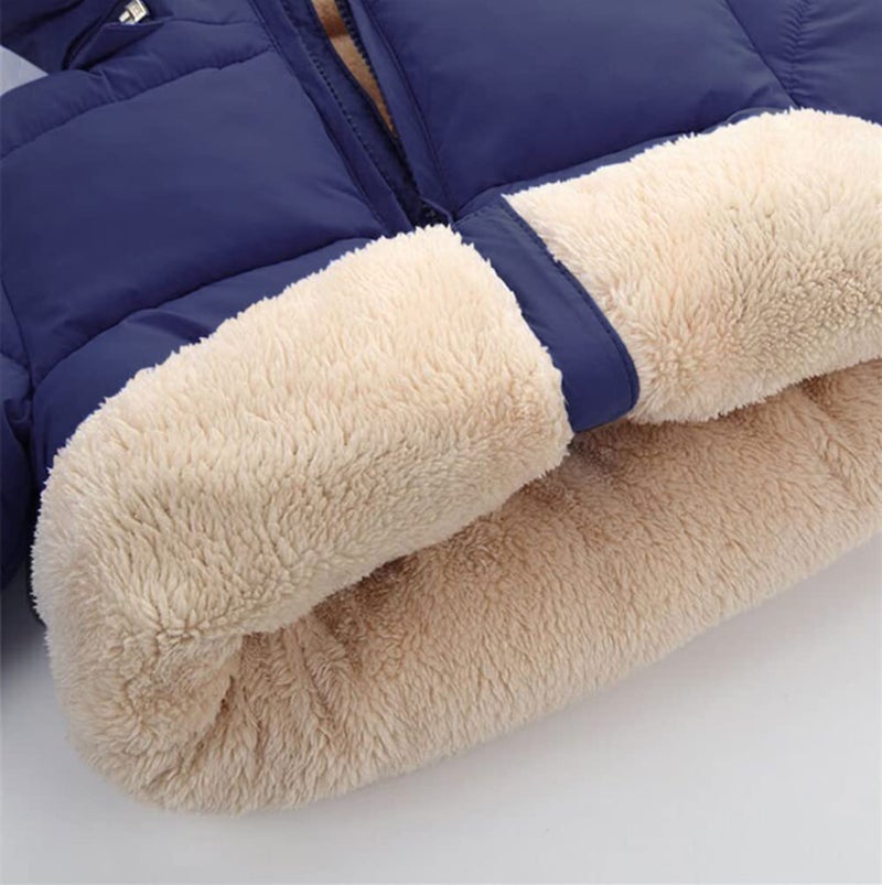 Kimjun Toddler Baby Hooded Down Jacket Boys Girls Kids Thicken Warm Winter Coat Outerwear 2-3t Navy - Image 5